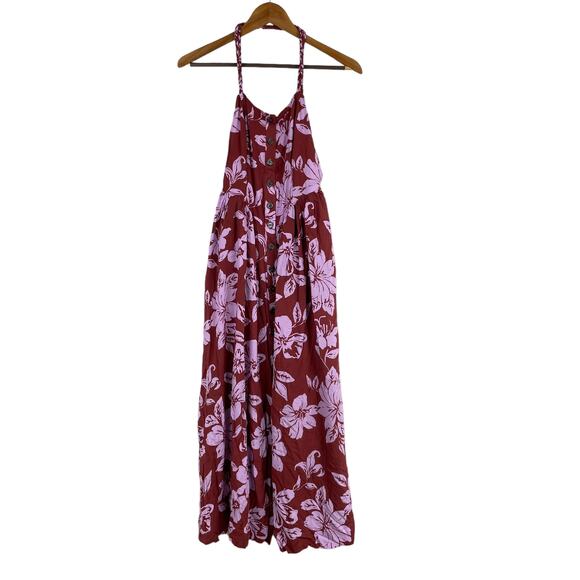 Free People NWT The Perfect Sundress Floral Midi Button Dress Size M Tie Back - Picture 3 of 12